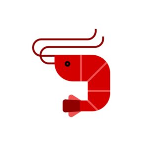 وکتور میگو قرمز - لوگو المان رستوران غذاهای دریایی