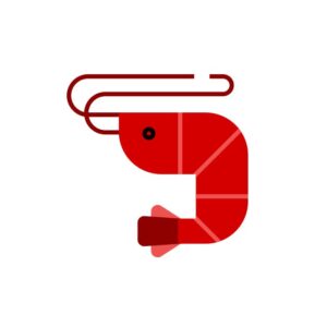 وکتور میگو قرمز - لوگو المان رستوران غذاهای دریایی