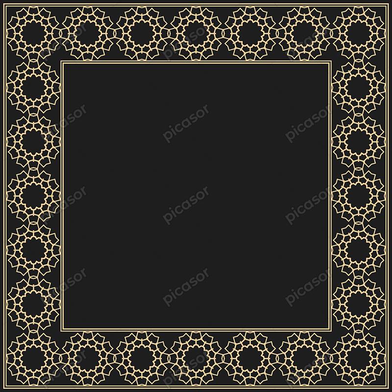 قاب طلایی مربعی سبک معماری ایرانی Monogram