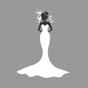 وکتور عروس در لباس عروس با المانهای پروانه