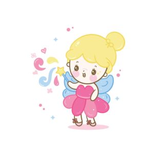 وکتور کارتونی فرشته کوچولو مهربان با چوب جادویی
