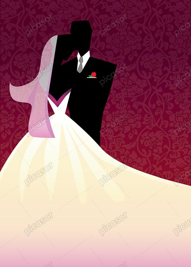 وکتور طرح پوستر از عروس و داماد