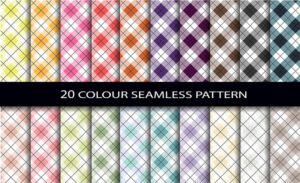 مجموعه 20 الگو چهارخانه با رنگهای شاد و روشن