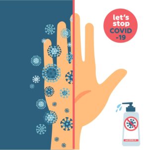 وکتور ویروس کرونا و ضد عفونی کردن دستها جهت از بین بردن ویروس کرونا