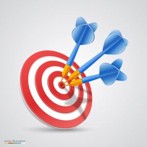 وکتور دارت آبی و سیبل تیراندازی قرمز