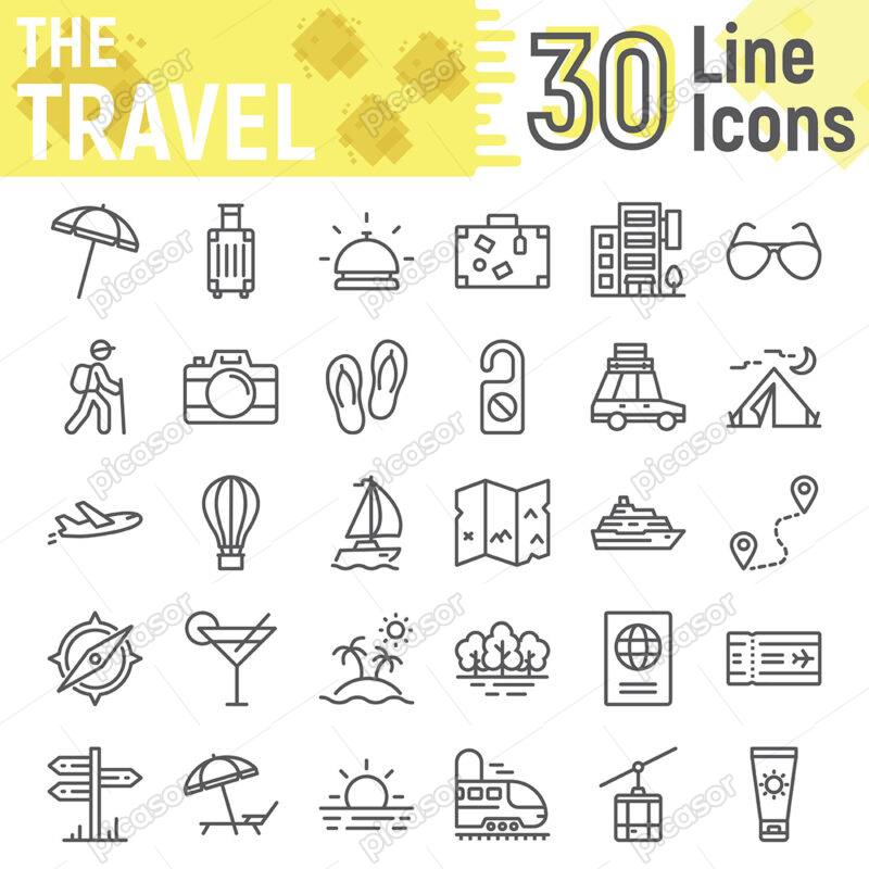 30 آیکون سفر و گردشگری