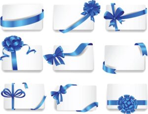 مجموعه وکتور کارت سفید با ربان آبی