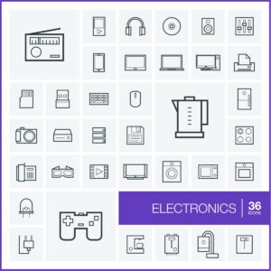 36 آیکون وسایل الکتریکی و لوازم خانگی