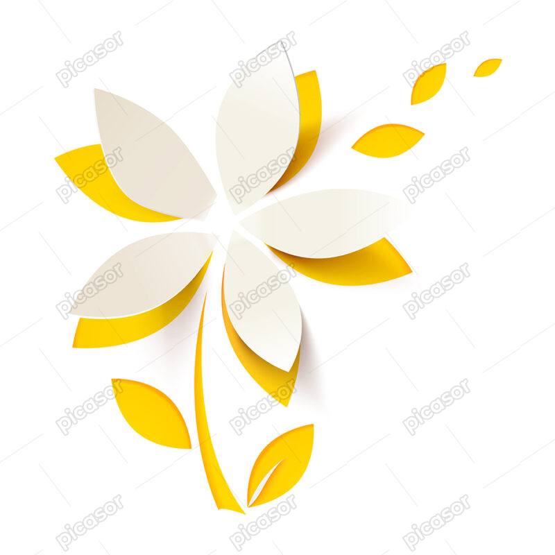 وکتور گل سفید و زرد، گل کاغذی