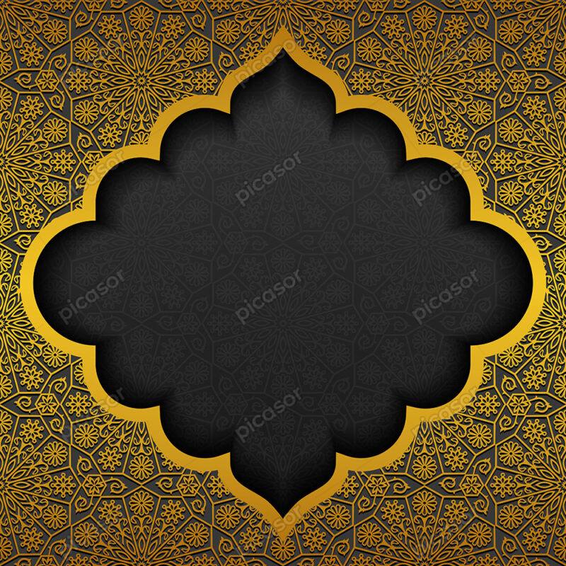 وکتور پس زمینه طرح تذهیب شمسه طلایی تزئینی