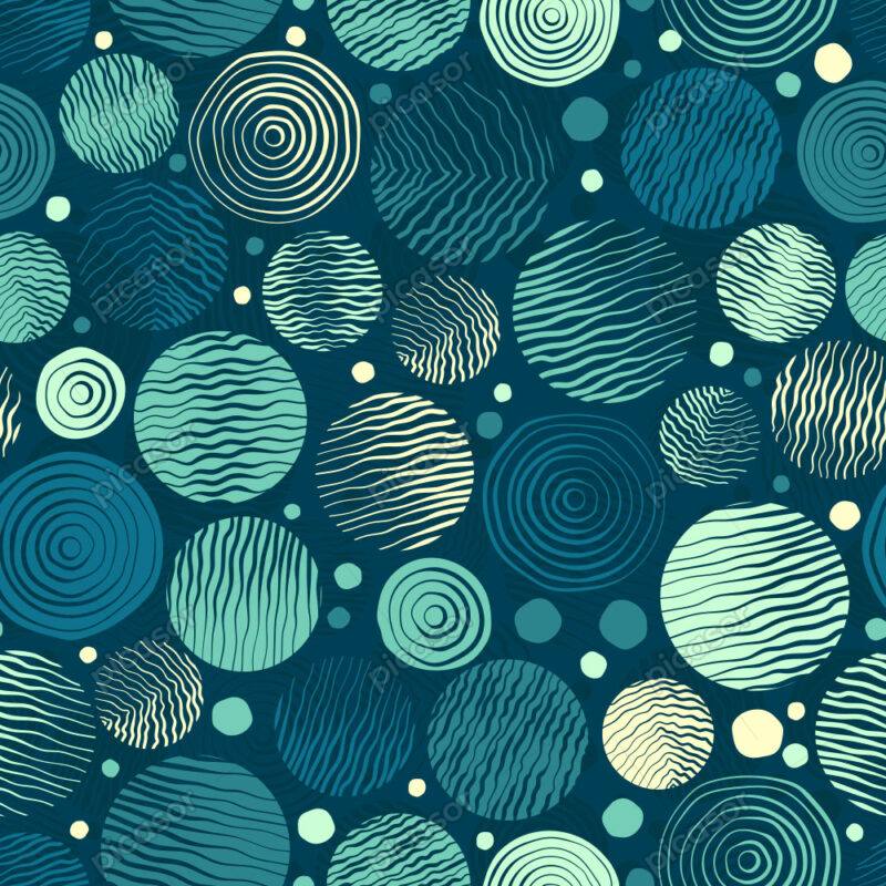 الگو حلقه و دایره های سبز-آبی طرح انتزاعی