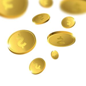 وکتور سکه های طلایی سنت دلار، وکتور پس زمینه بارش سکه های طلایی