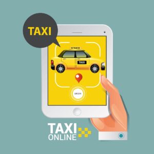 وکتور تاکسی آنلاین، اپلیکیشن موبایل تاکسی آنلاین و تبلت