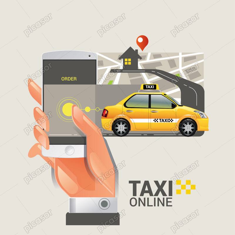 وکتور تاکسی آنلاین، اپلیکیشن موبایل تاکسی آنلاین
