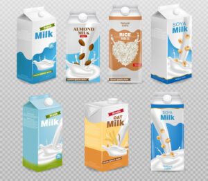 وکتور موکاپ پاکت شیر - بسته بندی محصول