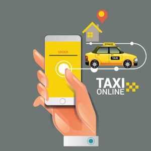 وکتور تاکسی آنلاین و مسیریاب، اپلیکیشن موبایل تاکسی آنلاین