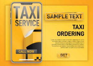 وکتور بنر تاکسی آنلاین، اپلیکیشن موبایل تاکسی آنلاین