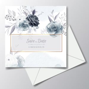 وکتور گلهای رز آبی - وکتور کارت عروسی، جشنها و پوستر