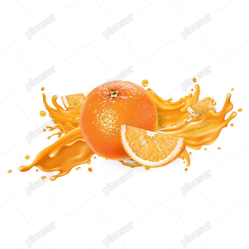 وکتور پرتقال و آب پرتقال