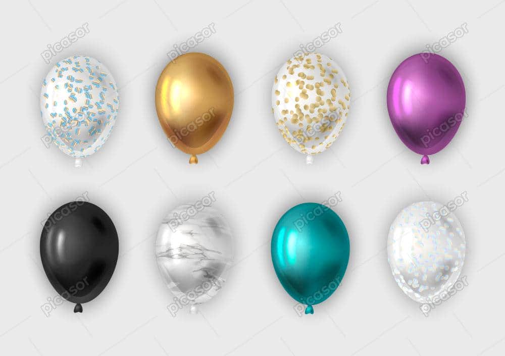 8 وکتور بادکنک رنگی وکتور 8 بادکنک رنگی