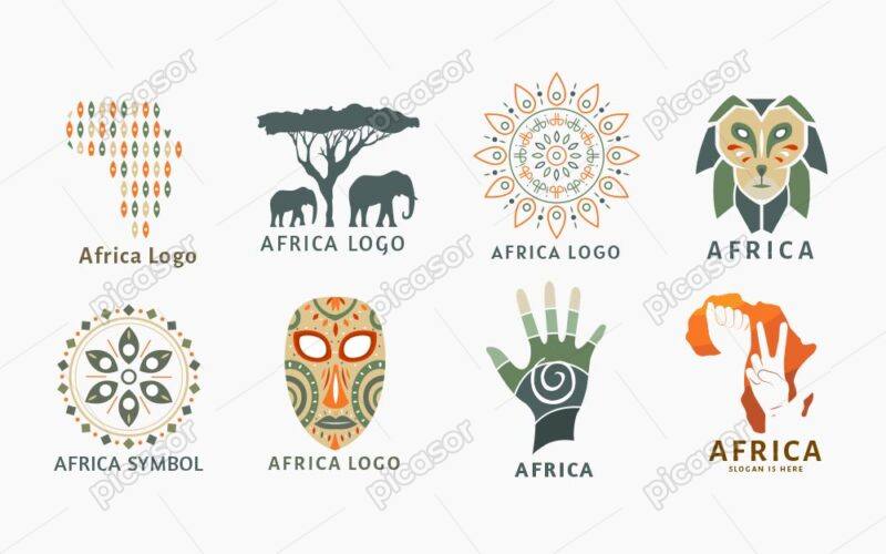 8 وکتور نماد قاره آفریقا