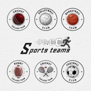 6 وکتور لوگو ورزشی، وکتور توپ های ورزشی - وکتور نشان های ورزشی