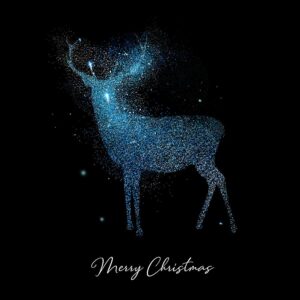 وکتور گوزن نقطه ای - پس زمینه گوزن کریسمس از لکه های روغنی آبی و سفید