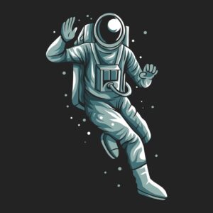 وکتور فضانورد در حال سلام کردن