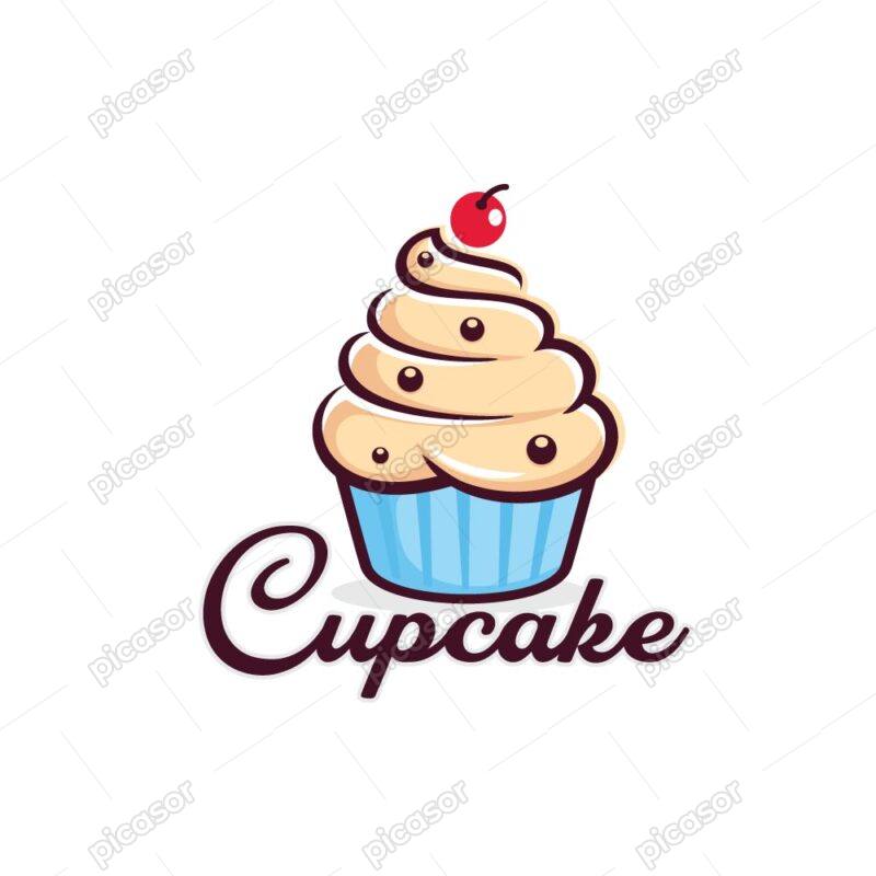 وکتور لوگو کاپ کیک خامه ای - لوگو شیرینی پزی و قنادی