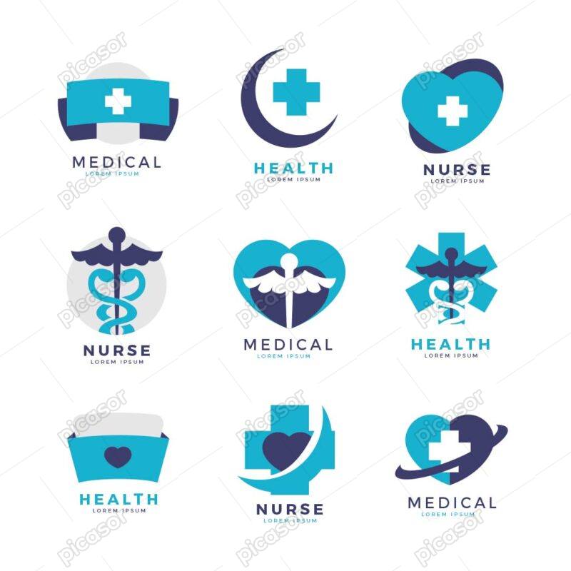 9 وکتور لوگو خدمات درمانی پزشکی و پرستاری لوگو داروخانه