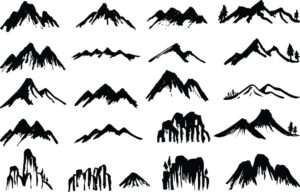 20 وکتور کوه و کوهستان نقاشی شده