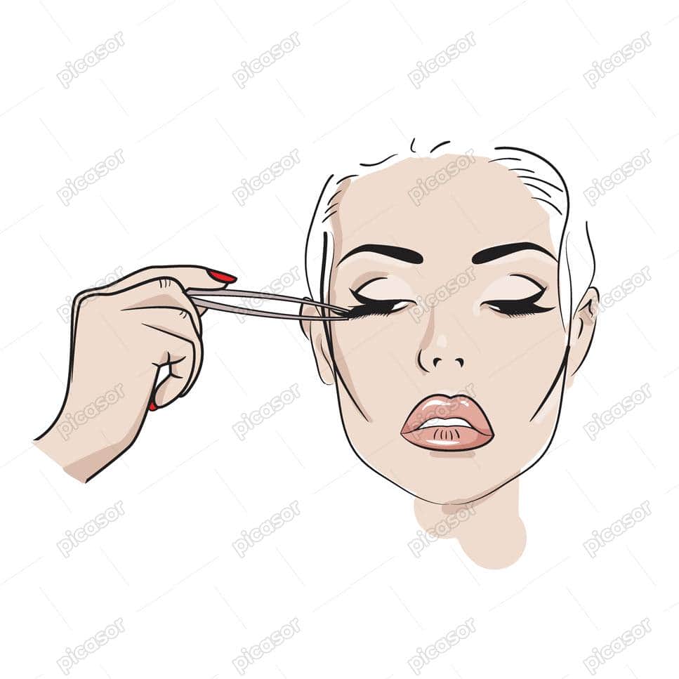 وکتور زن در حال آرایش مژه - وکتور میکاپ دختر جوان آرایش فشن آرایش مدلینگ وکتور زن در حال آرایش مژه - وکتور میکاپ دختر جوان آرایش فشن آرایش مدلینگ