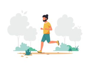 وکتور مرد در حال دویدن در پارک - وکتور پس زمینه مرد ورزشکار در پارک