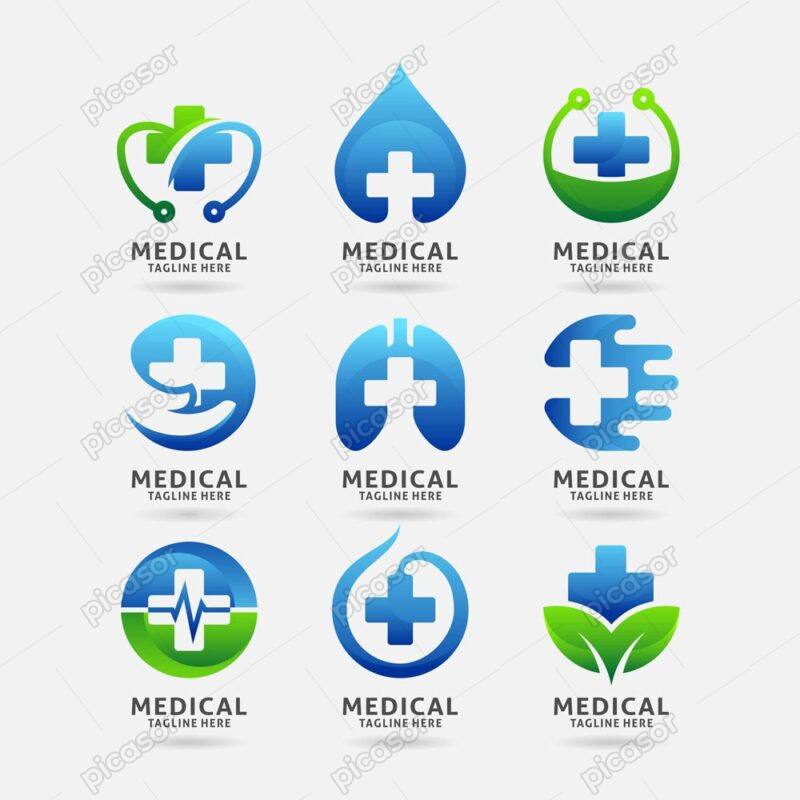 9 وکتور لوگو پزشکی - لوگو کمکهای اولیه و امداد پزشکی