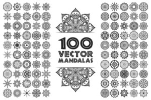 100 وکتور شمسه و ترنج وکتور ماندالا - وکتور ستاره معماری