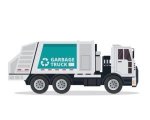 وکتور کامیون حمل زباله سیستم نظافت شهری - وکتور ماشین آلات شهرداری طرح فلت