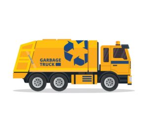 وکتور کامیون حمل زباله و نظافت شهری - وکتور ماشین آلات شهرداری طرح فلت