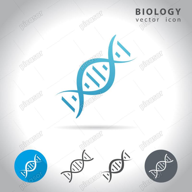 وکتور آیکون DNA دی ان ای ژنتیک - وکتور بیولوژی