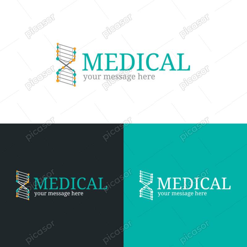 وکتور لوگو DNA دی ان ای - لوگو ژنتیک بیولوژی