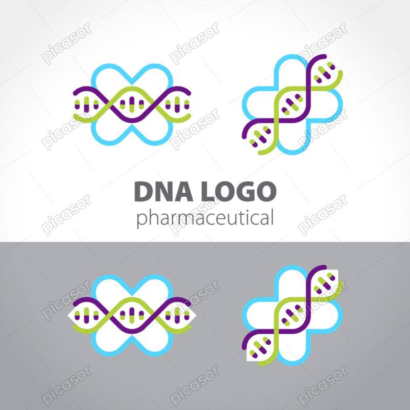 وکتور لوگو DNA دی ان ای - لوگو ژنتیک بیولوژی