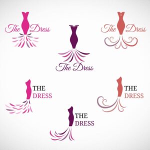 6 وکتور لوگو لباس زنانه شیک و مدرن - وکتور لوگو مزون لباس زنانه فروشگاه لباس بوتیک زنانه