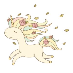 نقاشی وکتور اسب تک شاخ در حال پرواز - وکتور تکشاخ در حال دویدن