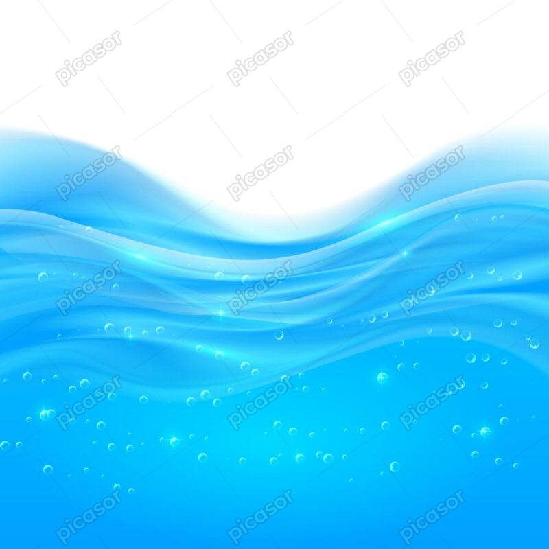 وکتور پس زمینه آب موج آب و حباب