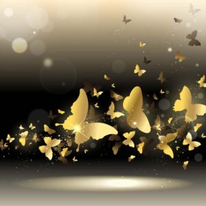 وکتور پس زمینه پروانه های طلایی درخشان - وکتور پروانه طلایی کوچک