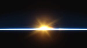 وکتور افکت نور طلوع خورشید روی زمینه مشکی وکتور پس زمینه طلوع خورشید از فضا وکتور طلوع خورشید از فضا