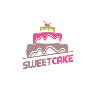وکتور لوگو کیک خامه ای چندطبقه - لوگو شیرینی پزی و قنادی
