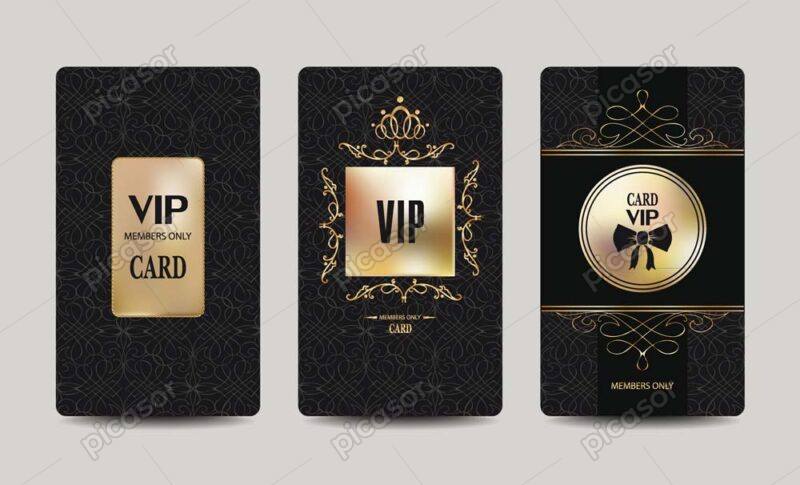 وکتور کارت VIP لوکس اسلیمی - 3 وکتور کارت لوکس و تجملی