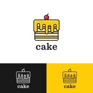 وکتور لوگو کیک - لوگو آیکون شیرینی پزی و قنادی در 2 ترکیب