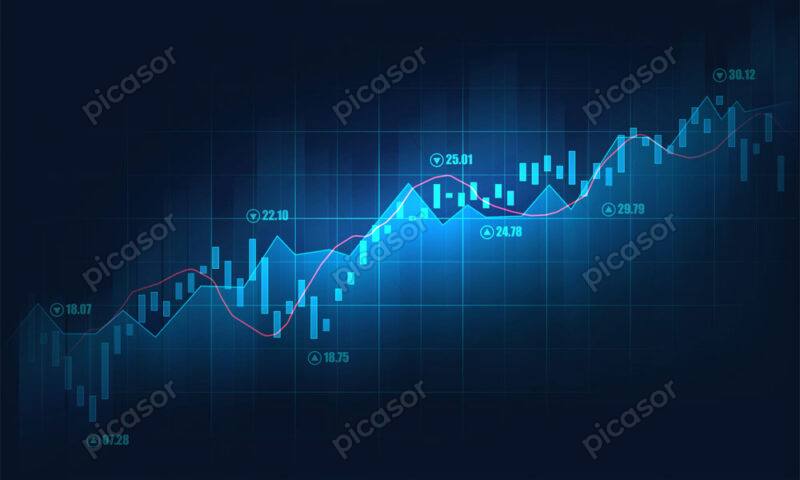 وکتور پس زمینه نمودار اقتصادی بورس و مالی - وکتور پس زمینه بازار سرمایه گذاری