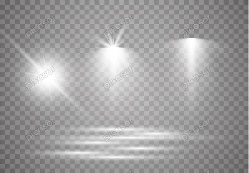 وکتور افکت نور لامپ سفید - وکتور نورپردازی